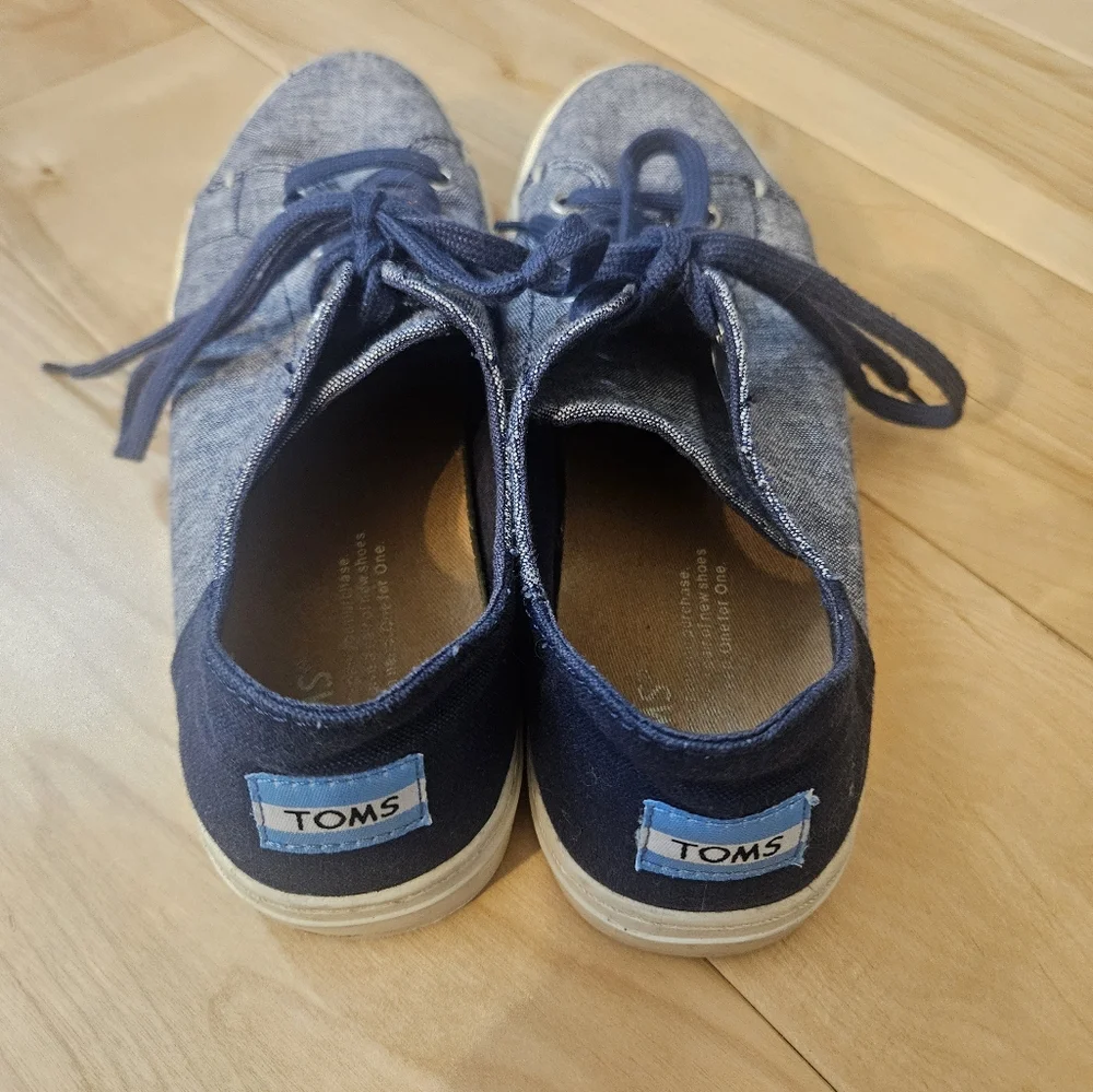 TOMS Sneakers LENOX Navy Canvas Sneakers Womens 8, EUC - Picture 4 of 7